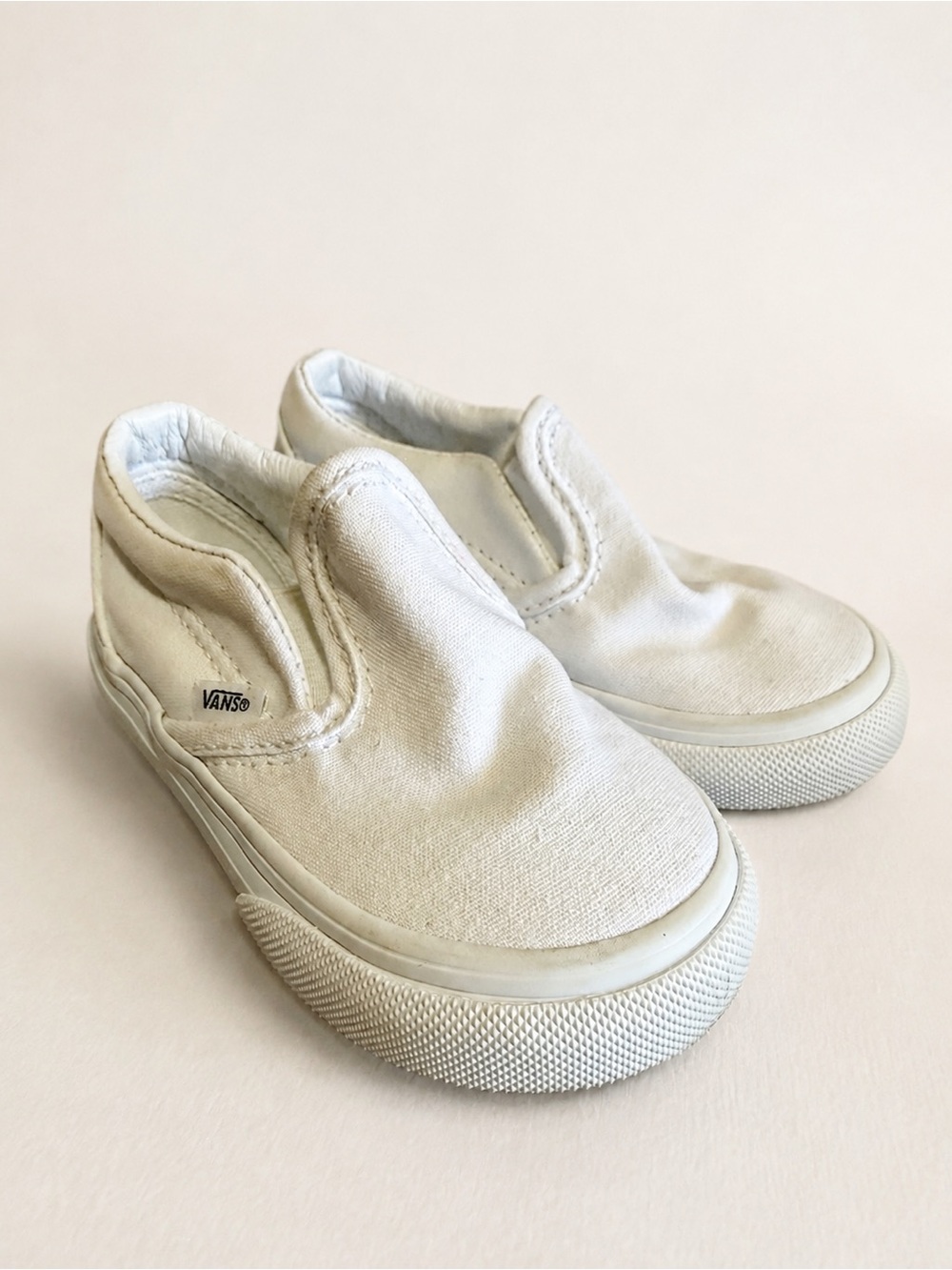 Vans Kids Slip-On Canvas Shoes in White